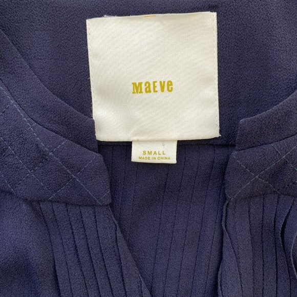 Anthropologie X Maeve Galina Blue Pintuck Quilted Drop Waist Dress | Size S - Picture 11 of 13